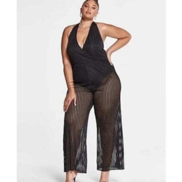 New Fashion to Figure x Sara Rae Vargas 2X Sleeveless Shadow Stripe Jumpsuit - Picture 1 of 8